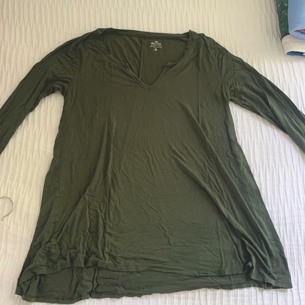 Green long sleeve cotton top